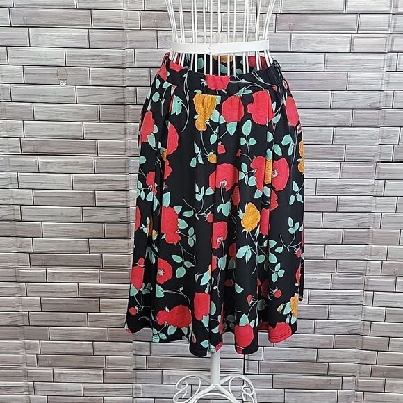 LulaRoe floral print a-line midi skirt Women's Size XS - Picture 6 of 10